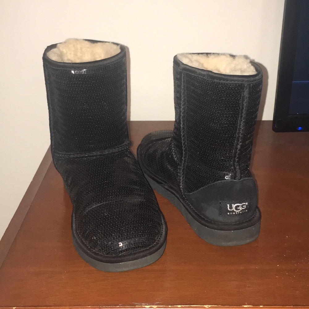 BLACK SEQUIN UGGS